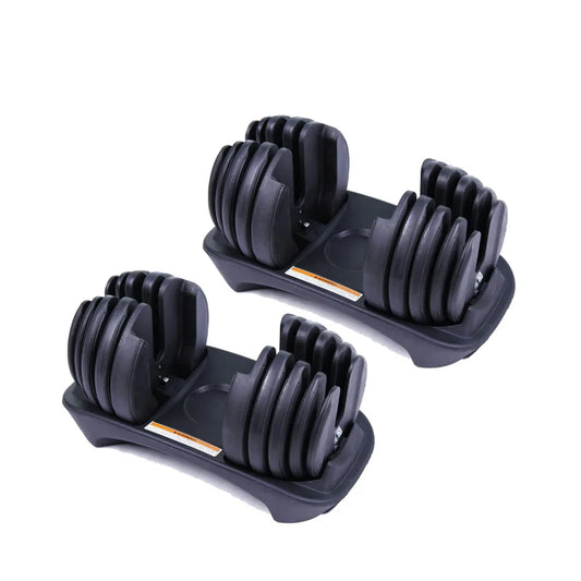 ADJUSTABLE DUMBBELL,FROM 2.5 TO 24 KG WITH ERGONOMIC CENTER, SET OF 2 UNITS