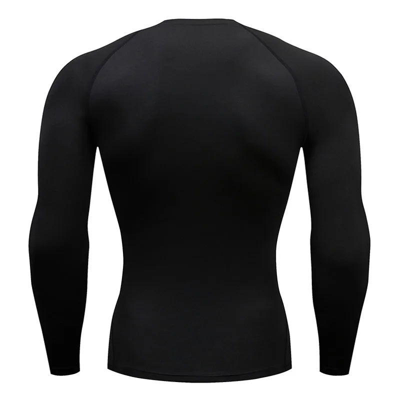 T-shirt Men's Running Long Compression Shirt skull Gym bodybuilding