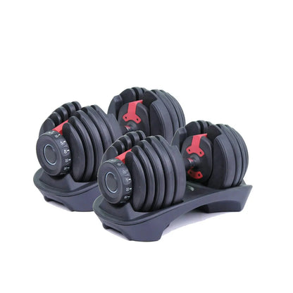 ADJUSTABLE DUMBBELL,FROM 2.5 TO 24 KG WITH ERGONOMIC CENTER, SET OF 2 UNITS