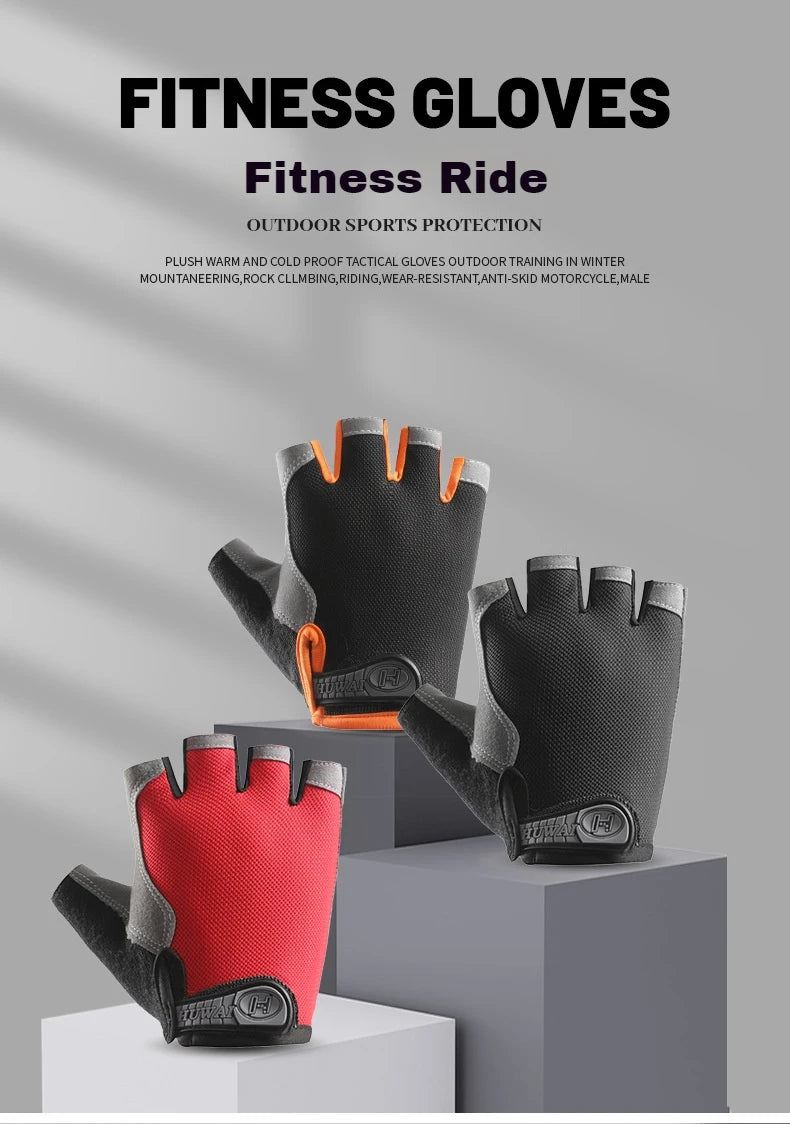 Breathable Anti-Slip Half Finger  Gym Gloves for Men and Women