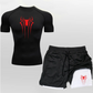 Anime Compression Shirt Men 2 in 1 Shorts Gym