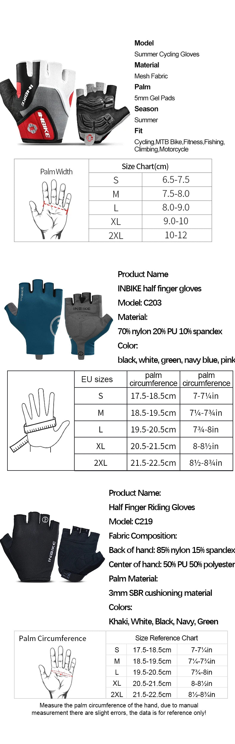 Shockproof GEL Pad Cycling Gloves Half Finger