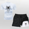 Anime Compression Shirt Men 2 in 1 Shorts Gym