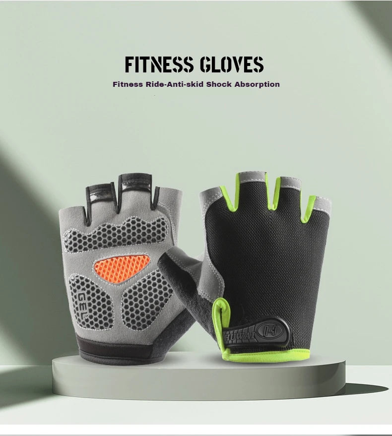 Breathable Anti-Slip Half Finger  Gym Gloves for Men and Women