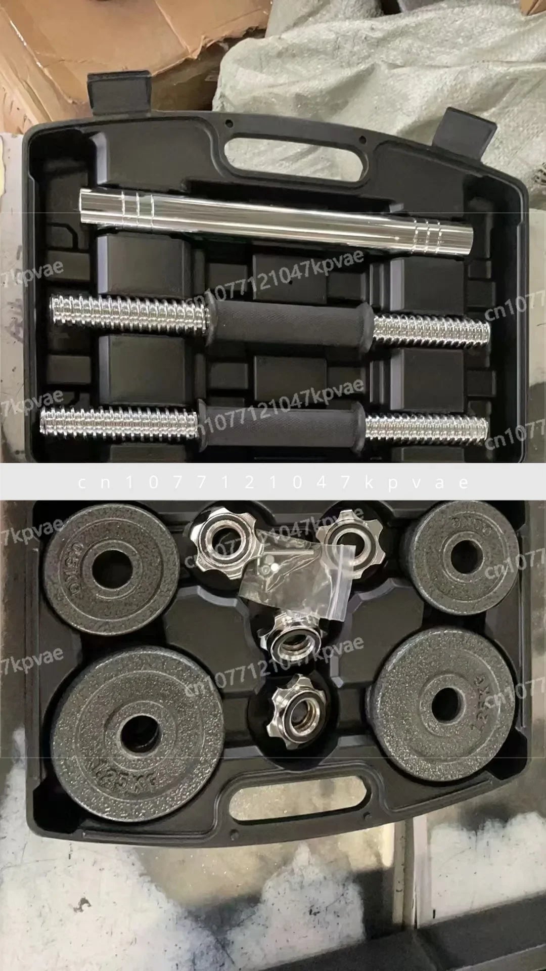 10kg-30kg Gym Home Weightlifting Dumbbells with Box Painted Black Painted Cast Iron Dumbbells Can Be Connected To A Barbell Set.