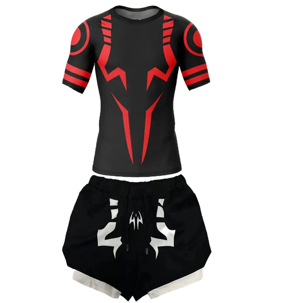 Men's 2-in-1 Compression Shirt & Double-Deck Shorts Set