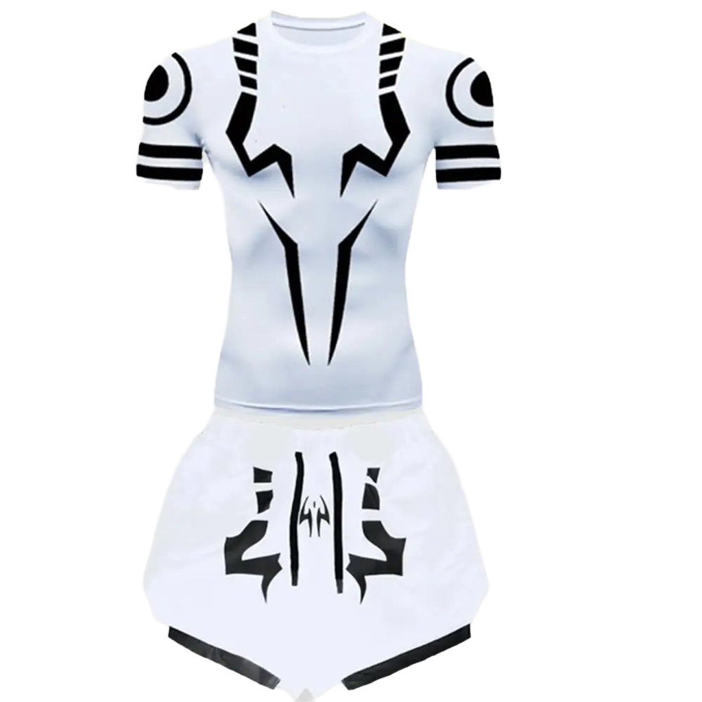Men's 2-in-1 Compression Shirt & Double-Deck Shorts Set
