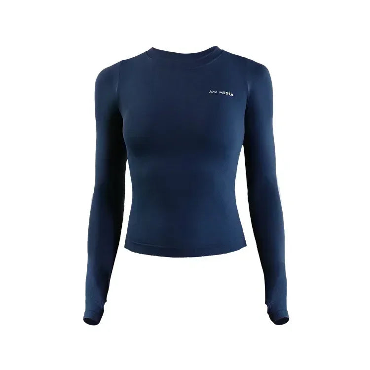 Slim-fit long sleeve yoga shirt