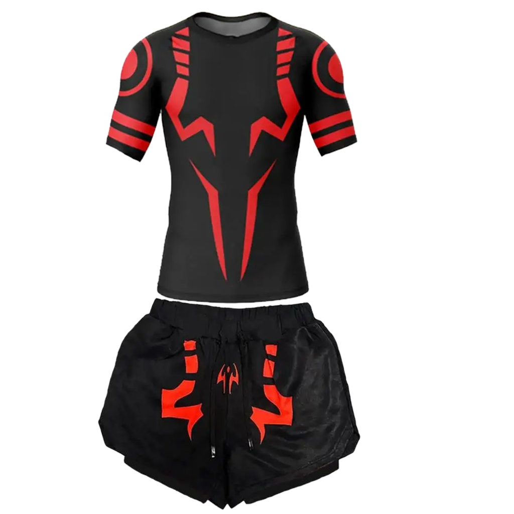 Men's 2-in-1 Compression Shirt & Double-Deck Shorts Set