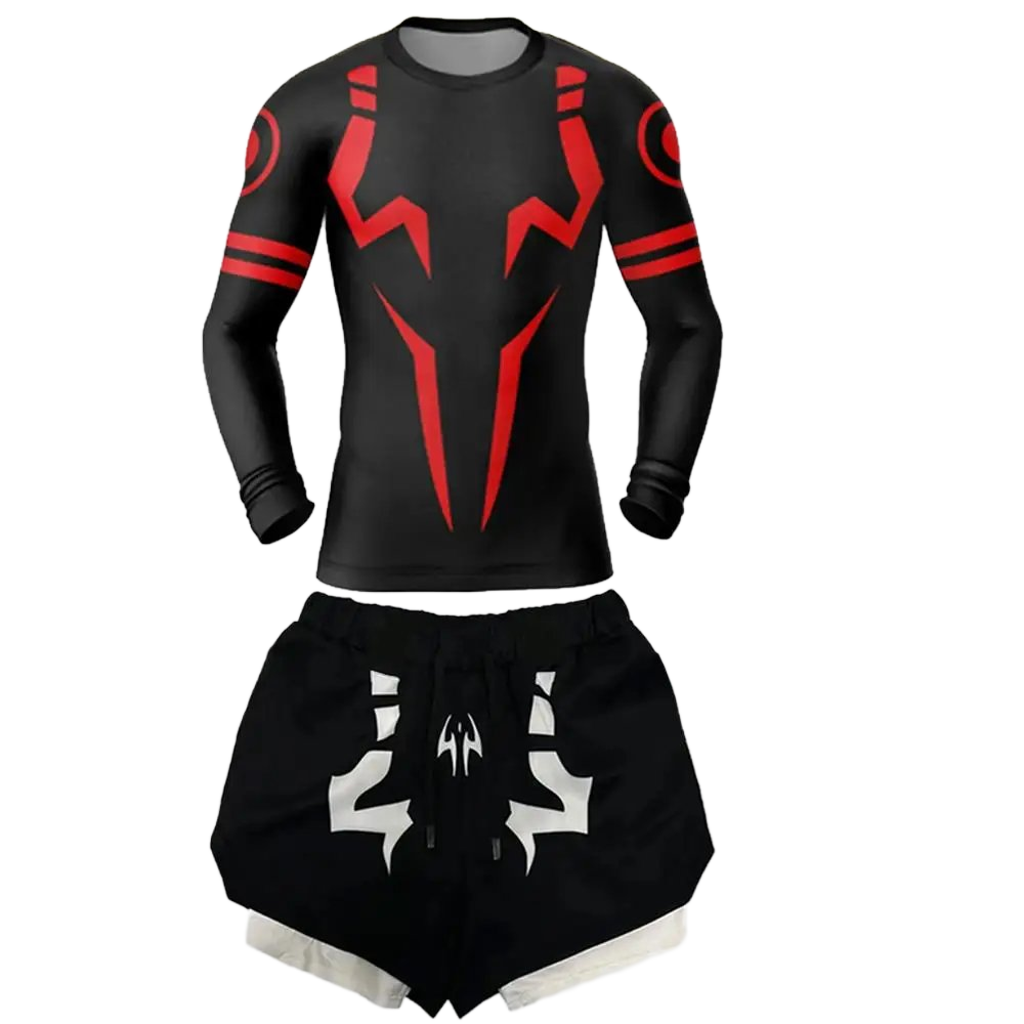 Men's 2-in-1 Compression Shirt & Double-Deck Shorts Set