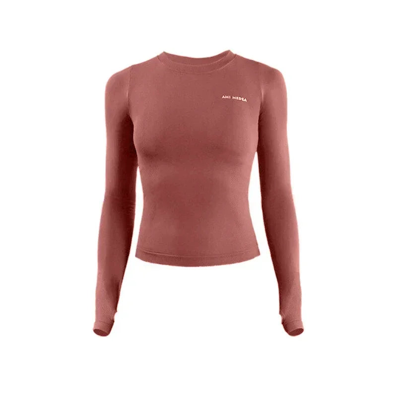 Slim-fit long sleeve yoga shirt
