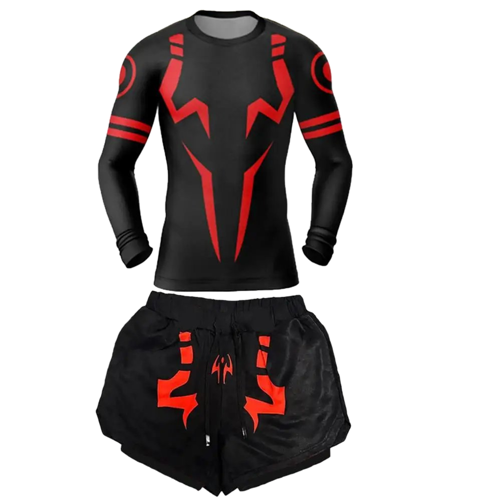 Men's 2-in-1 Compression Shirt & Double-Deck Shorts Set